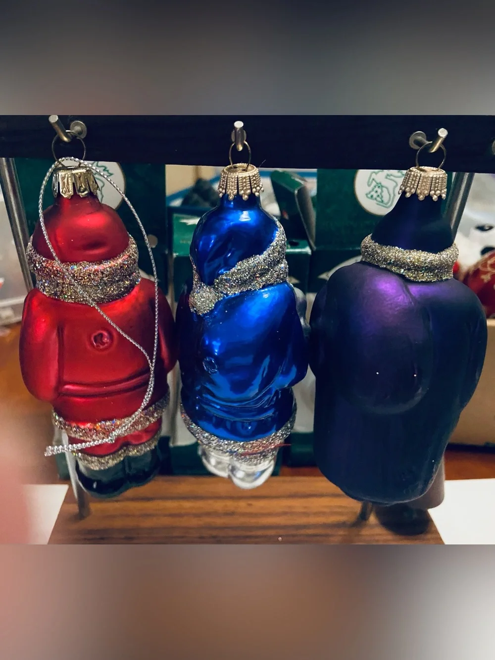 LAUSCHA Glas Holiday Santa Ornament Collection (3)- In Box